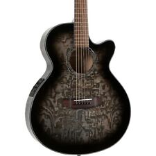 Mitchell Exotic Series Acoustic-Electric Quilted Ash Burl Midnight Blk Edge Brst