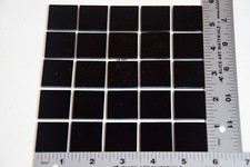 LOT OF 25 BLACK 1" x 1" THIN 2mm BULLSEYE GLASS BACKS BASES 90 COE FUSIBLE