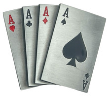 Aces Playing Cards Gambling Poker Enameled Belt Buckle New