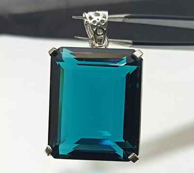 London Blue Topaz Pendant 925 Sterling Silver Pendant Gemstone Jewelry 138.20 Ct