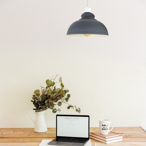 Industrial Metal Ceiling Pendant Light Shade Easy Fit Lampshade Kitchen LED Bulb - Picture 30 of 52