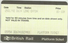Long Eaton M01 - APTIS platform ticket - Derbyshire