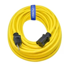 Clear Power 100 ft 12/3 SJTW Heavy Duty Outdoor Extension Cord, Water, Weathe...