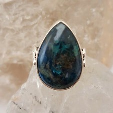 AZURITE NATURAL GEMSTONE RING 925 STERLING SILVER HANDMADE JEWELRY RING 3 TO 12