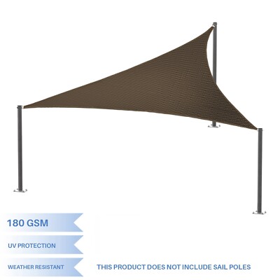 2-12 Ft Brown Right Triangle Sun Shade Sail UV Block Outdoor Patio Pool Garden