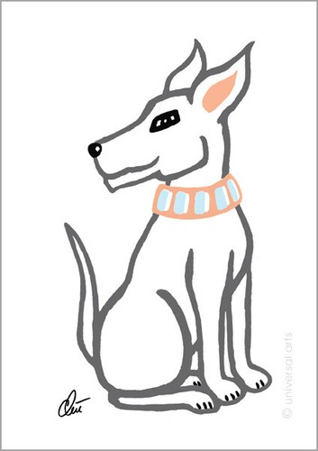 JACQUELINE DITT - The Loyal Dog - outline Original Druck Grafik Hund - Bild 2 von 3