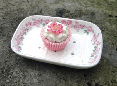 Seifenschale Porzellan rosa pink Rosen Seifenablage Badezimmer Vintage Landhaus