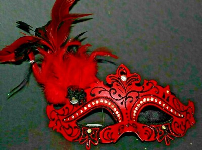 MASQUERADE CARNIVAL MARDI GRAS VENETIAN MASK (M33139 Red)