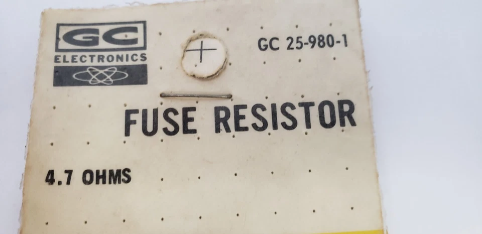 VINTAGE GC ELECTRONICS 25-980-1 FUSE RESISTOR, 4.7 OHMS (LOT OF 2) NIB - Image 2 of 3