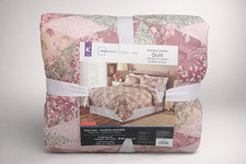 Mainstays Luxe Antique Garden King Quilt Machine Washable 104x90 100 Polyester