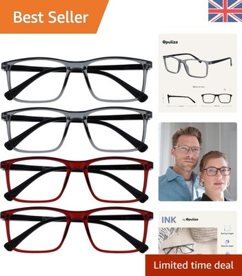 Unisex +1,50 Lesebrille 4er Pack - Federscharniere & kratzfestes Design