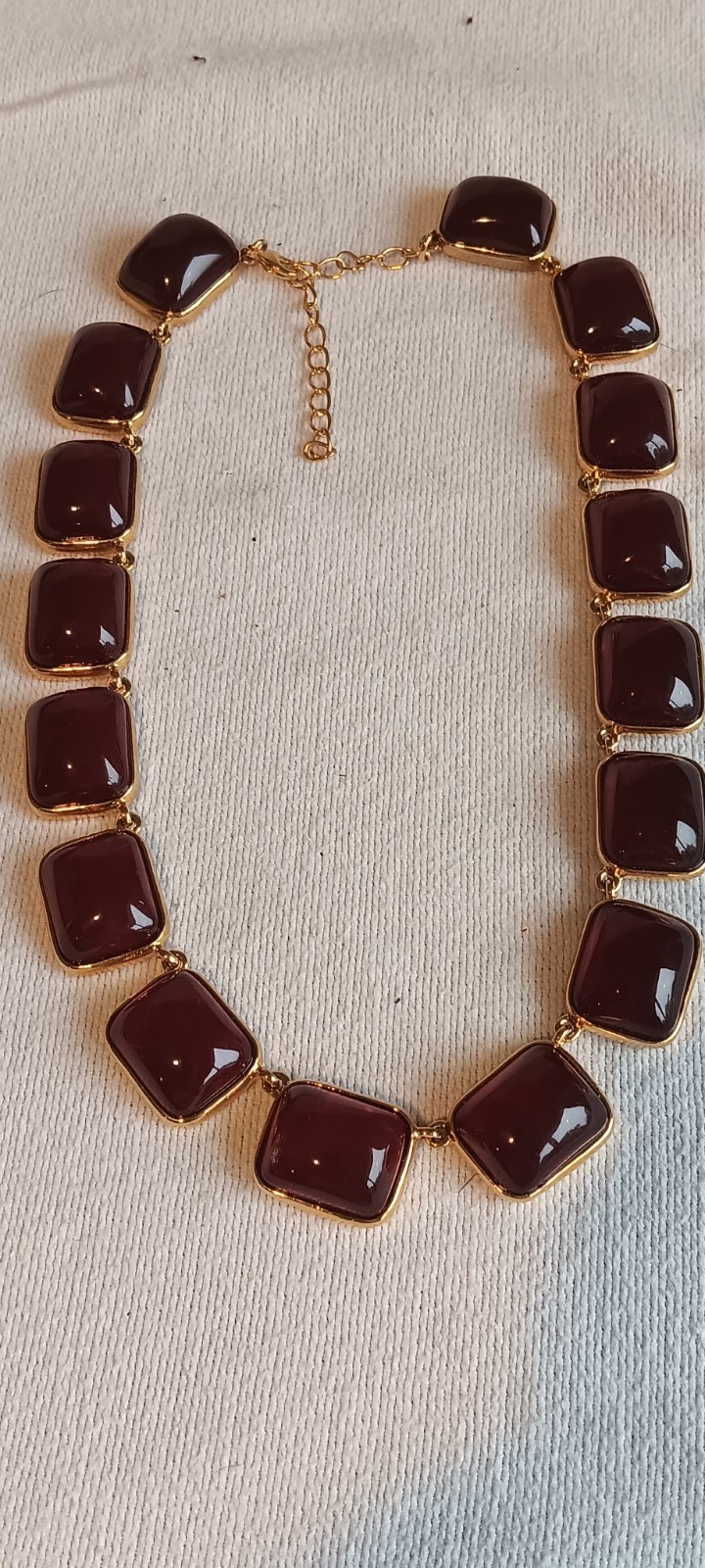 Vtg. KJL Kenneth Jay Lane Red Jelly Cabochon Gold… - image 1