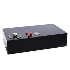 17 Gallon Aluminum Gas Tank 65L Fuel Cell Top Feed Universal Polished Black