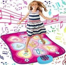 SUNLIN Dance Mat - Rhythm Stepping Game Mat - Dance Game Toy Mat with LED Lights