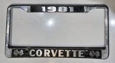 Rare Vintage 1981 Corvette License Plate Frame Holder Rare Vintage 1981 Corvette License Plate Frame Holder