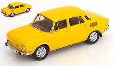 1:18 SKODA 100 1969 Yellow Diecast Road Car Model, Static Display