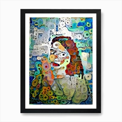 Reflexion Portrait Kunstdruck gerahmt Wandbild Poster Leinwanddruck Bild