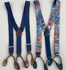 Lot Of 2 Vintage CAS Germany Mens Button Adjustable Suspenders