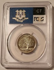 PCGS 1999 S Clad Connecticut State Quarter Proof PR69 DCAM Flag Label
