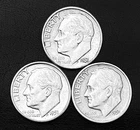 1951  P-D-S 10c SILVER Roosevelt Dimes.  Year Set,  XF/AU/VF  (R191)
