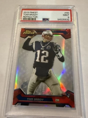 2013 TOPPS FINEST REFRACTOR #40 TOM BRADY PSA 9 RARE 🔥🔥