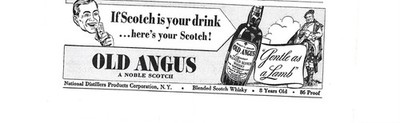 Print Ad Old Angus Scotch Whisky 8 Years Cocktail Bar Decor Vintage 1941 NY
