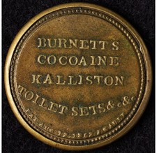 EP-69 , 5¢ Burnett's Cocoaine Kalliston,  1862 Encased Postage, Extremely Fine
