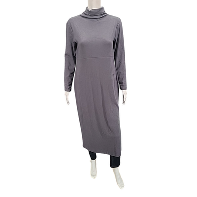 Womens Dress Small Size Gray Mock Neck Long Sleeves Dress Tummy Control |  eBay