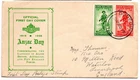 New Zealand 1936  Anzac Day pair on First day Cover to England