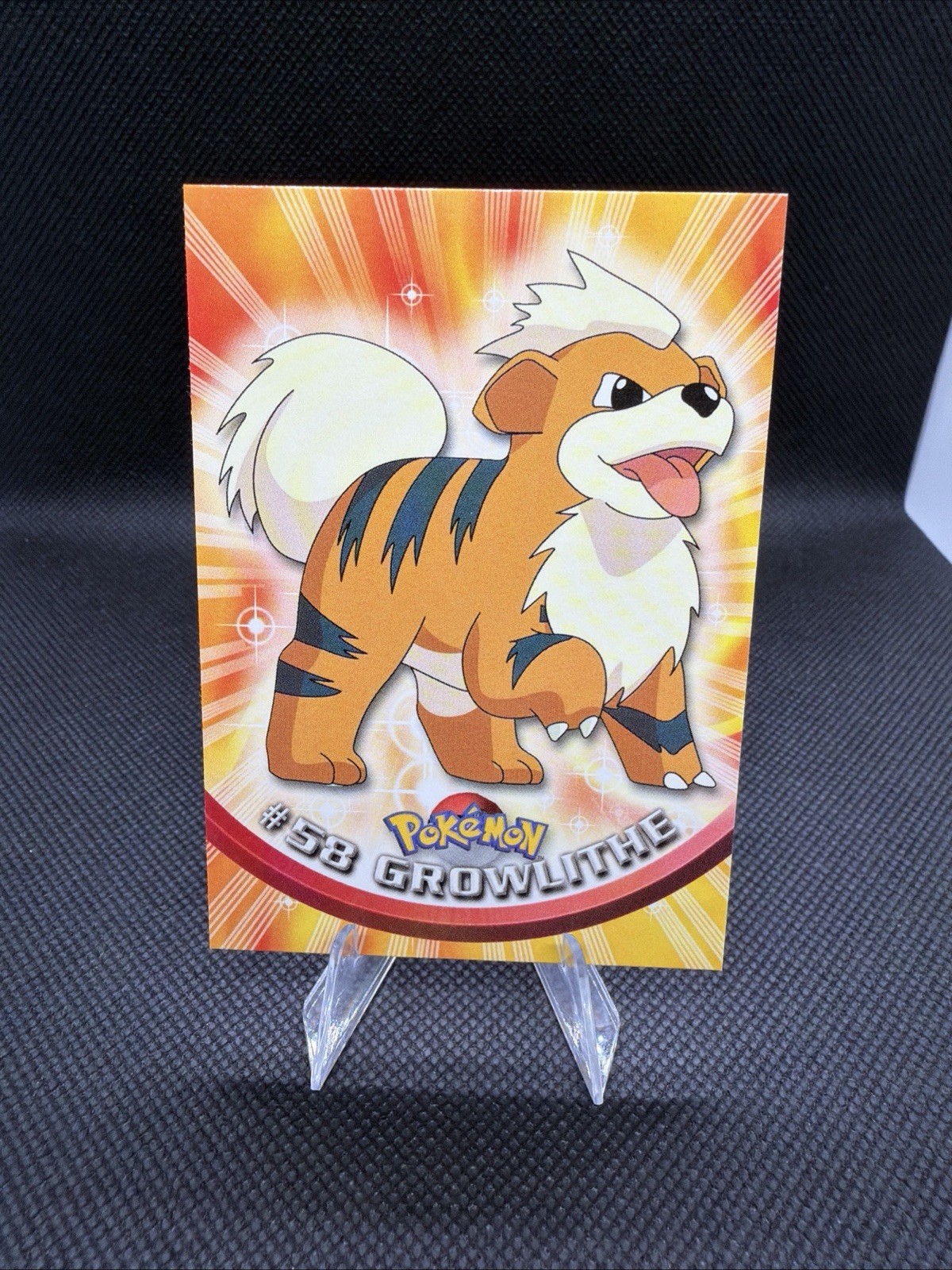Growlithe #58 Topps Series 1 Pokemon Card Red Logo Non Foil R186 (Crispy Clean)