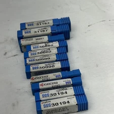 11 End Mills Kyocera End Mill Sgs 30194, 31187 31727,38051,30002, Solid Carbide