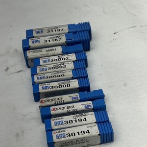 11 End Mills Kyocera End Mill Sgs 30194, 31187 31727,38051,30002, Solid Carbide