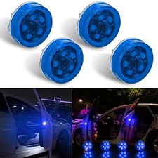 4pcs Universal Wireless Car Door Led Warning Light Safety Light Strobe Blue