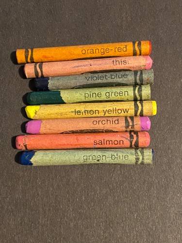 Retired Crayola Crayons Vintage Colors from my childhood Set of 8