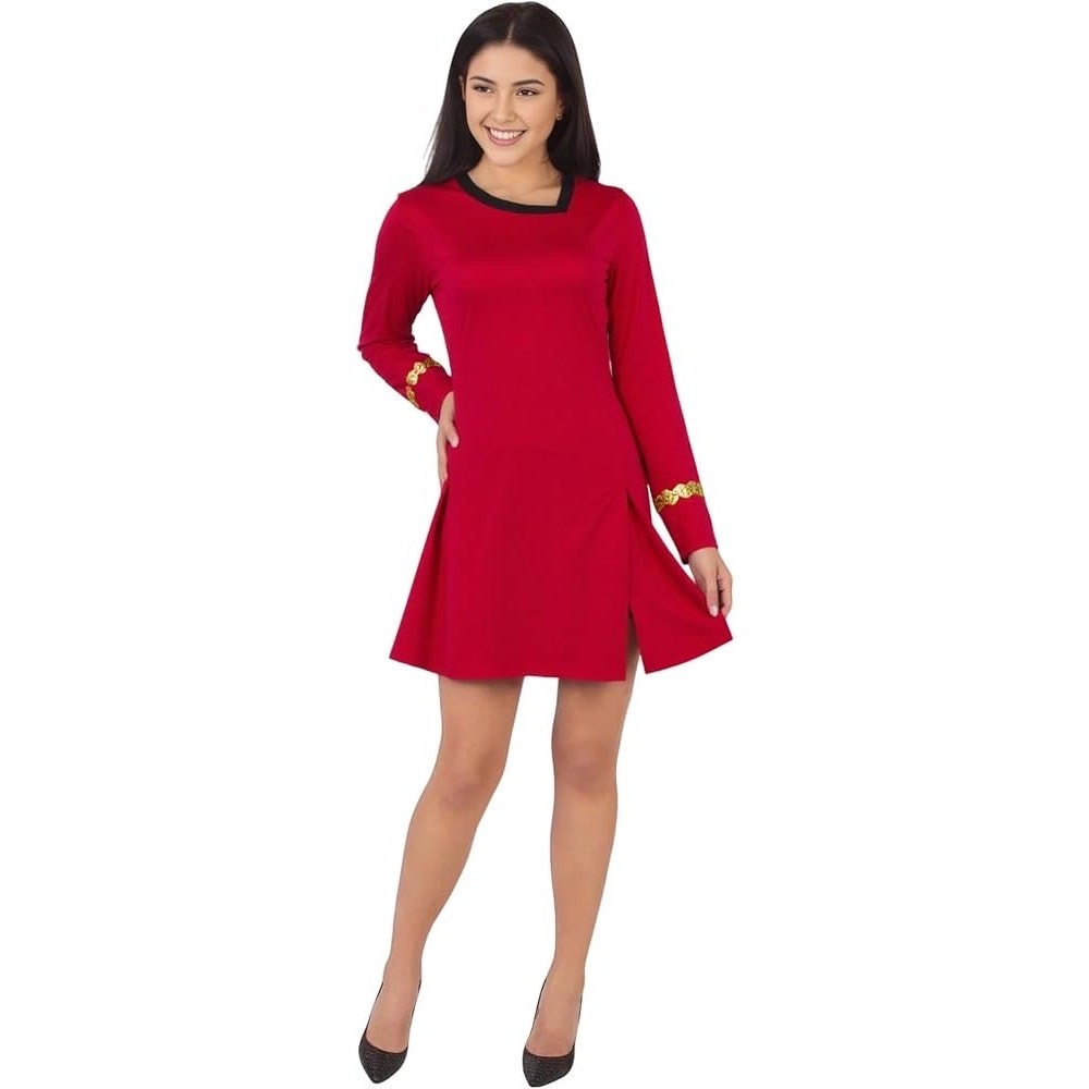 Vestido de servicio de capitán oficial de la Flota Estelar para mujer vestido de Halloween mediano