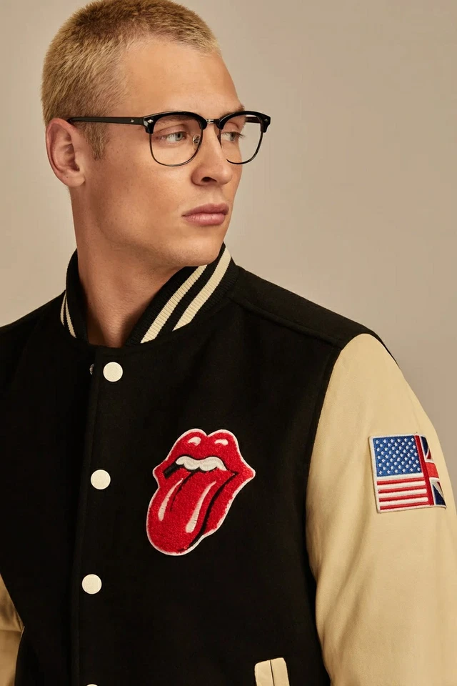 Chaqueta Universitaria The Rolling Stones X Lucky Brand Apliques Parche Bordado | 2XL Foto 4 de 4