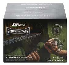 Huber ZIP System Linered Stretch Flashing Tape 6 " x 75' Composite Acrylic Black