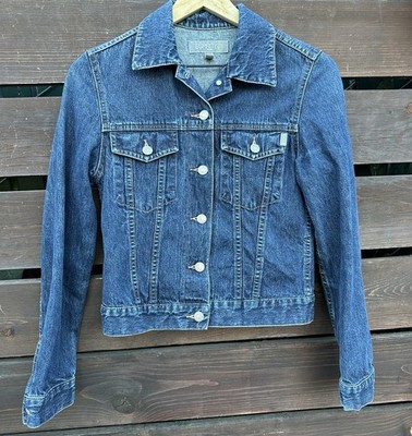 Vintage Esprit Denim Blue Jean Logo Jacket Size XS