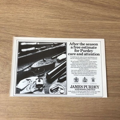 GUNS137 MAGAZIN WERBUNG 6X9 JAMES PURDEY: REPARATUR & WARTUNG