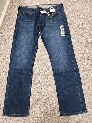 Lee Active Stretch Slim Straight Jeans Men's 38x30 Blue Motion Flex Waist NWT 