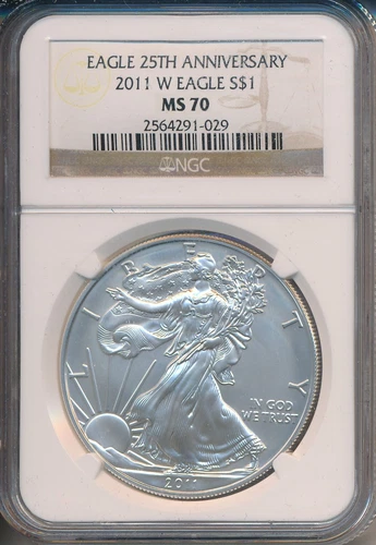 2011-W $1 AMERICAN SILVER EAGLE ** NGC CERTIFIED MS 70**