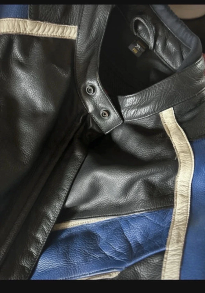 A-Pro Ace Giacca Moto Uomo, Taglia L-40 - Blu - Immagine 3 di 4