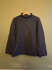 J.Crew Mens Vintage Sweater Roll Neck Oarsman Knit Fisherman Heavy Black Small