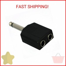 CESS 6.35mm 1/4 Inch Mono Male to 2 Female Splitter Adapter - 1/4 TS Male to Dua
