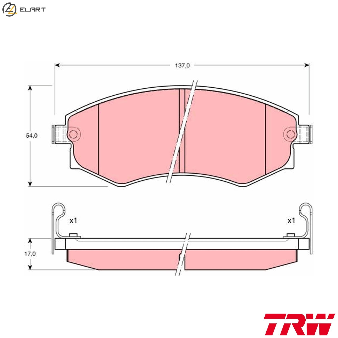 BRAKE PAD SET DISC BRAKE GDB895 FOR HYUNDAI G6DT/G6AT 3.0L 6cyl SONATA III