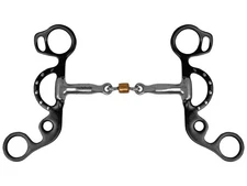 Showman Short Shank Three-Piece Sweet Iron Snaffle Bit w/ Copper Roller