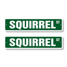 SQUIRREL Street Sign 2 Pack Metal Plastic xing crossing nuts roadkill hunt