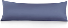 Body Pillow Cover 21X54, 100 Cotton Pillowcase, Steel Blue 800 Thread Count C