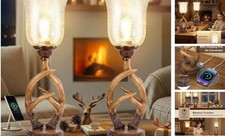 Antler Table Uplight Lamp Set of 2 for Living Room Bedroom, 20.5  Brown-6