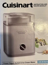 Cuisinart ICE-30 Ice Cream Maker Used Once w/ Manual